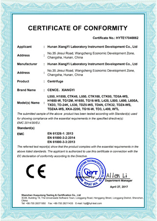 certificate of conformity